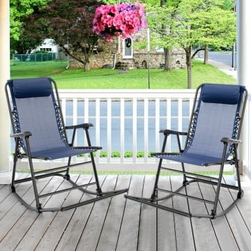 Outdoor Patio Headrest Folding Zero Gravity Rocking Chair Outdoor Patio Headrest Folding Zero Gravity Rocking Chair