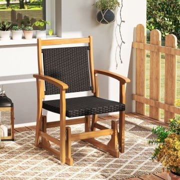 Outdoor Rocking Armchair with Curved Armrests