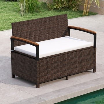 Outdoor Storage Bench Deck Box Patio Furniture with Cushion Outdoor Storage Bench Deck Box Patio Furniture with Cushion