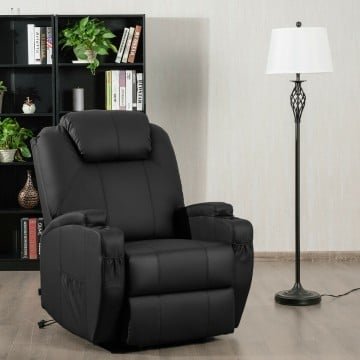 PU Leather Power Lift Recliner Chair with Massage and Heat for Elderly