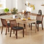 PU Leather Upholstered Dining Chair with Padded Seat Set of 4