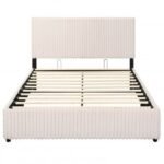 Queen Size Lift-up Storage Bed with Wooden Slat Support