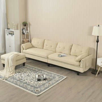 Reversible Sectional Sofa Couch L-Shaped Sofa Couch with Ottoman