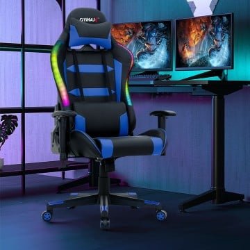 RGB Gaming Chair with LED Lights and Remote