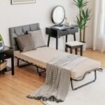 Rollaway Folding Bed with Memory Foam Mattress and Dust-Proof Bag Made in Italy
