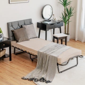 Rollaway Folding Bed with Memory Foam Mattress and Dust-Proof Bag Made in Italy Rollaway Folding Bed with Memory Foam Mattress and Dust-Proof Bag Made in Italy