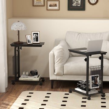 Rolling Height Adjustable Sofa End Side Table Rolling Height Adjustable Sofa End Side Table