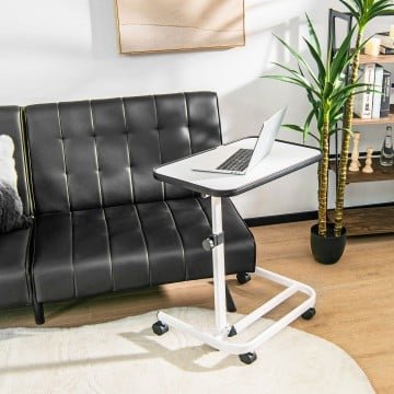 Rolling Overbed Bedside Table with 9-Level Adjustable Height Rolling Overbed Bedside Table with 9-Level Adjustable Height