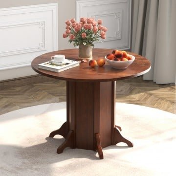 Round Dining Table with Pedestal Base for 4-6 People Round Dining Table with Pedestal Base for 4-6 People