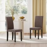 Set of 2 Dining Chair Mid-Century Modern Fabric Upholstered Parson Chairs