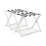 Set of 2 Folding Metal Luggage Rack Suitcase