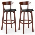 Set of 2 Modern Armless Upholstered Cushioned Seat Island Dining Chairs for Kitchen