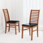 Set of 2 Wooden Dining Chair with Rubber Wood Legs for Living Room