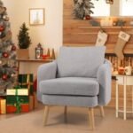 Sherpa Accent Chair Modern Living Room Chair with Seat Cushion