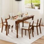 Sherpa Dining Chairs Set of 4 with Rubber Wood Legs for Dining Room