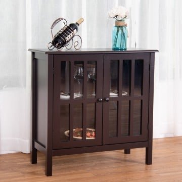 Sideboard Console Storage Buffet Cabinet with Glass Door