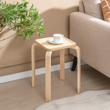 Stackable Stools Set of 4 with Square Top and Rounded Corners Stackable Stools Set of 4 with Square Top and Rounded Corners