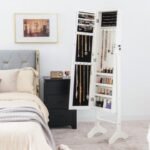 Standing Jewelry Cabinet Jewelry Armoire Cabinet with Full-Length Mirror