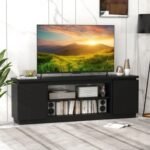 TV Cabinet with 3 Adjustable Shelves and Anti-Tipping Kits for TVs up to 80 Inch