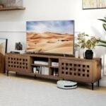 TV Stand for TVs up to 80" with 2 Doors and Storage Cabinets