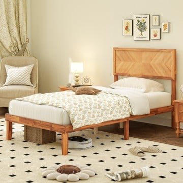 Twin/Full/Queen Size Bed Frame with Headboard and Storage Space Twin/Full/Queen Size Bed Frame with Headboard and Storage Space