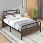 Twin/Full/Queen Size Bed Frame with Industrial Headboard