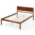 Twin/Full/Queen Size Bed Frame with Wooden Headboard and Slat Support