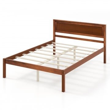 Twin/Full/Queen Size Bed Frame with Wooden Headboard and Slat Support