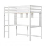 Twin Size Loft Bed with Desk and Shelves for Home Dorm Apartment No Box Spring Needed