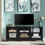 Universal Wooden TV Stand for TVs up to 60 Inch with 6 Open Shelves