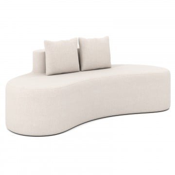 Upholstered Curved Sofa with 2 Cozy Pillows Upholstered Curved Sofa with 2 Cozy Pillows