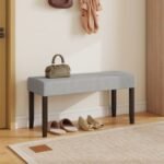 Upholstered Entryway Bench for End of Bed with Padded Seat