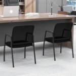 Waiting Room Chair Set of 2 Office Guest Chairs with Ergonomic Mesh Backrest