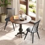 Windsor Dining Chair Set of 2 with Solid Rubber Wood Frame