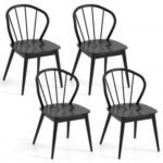 Windsor Dining Chairs Set of 4 with Spindle Backrest