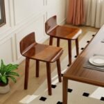 Wood Dining Chair Set of 2 Farmhouse Kitchen Dining Room Chairs Mid-Century Modern Armless Side Chairs
