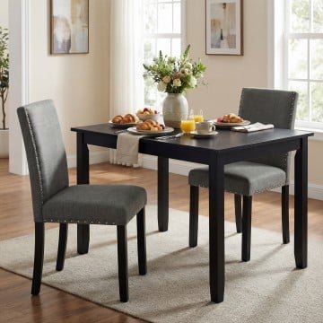 Wooden Dining Chairs Set of 2/4 with Bent Wood Legs