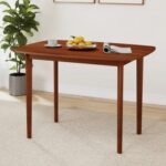 Wooden Dining Table for 2-4 People Kitchen Table with Rubber Wood Legs
