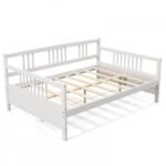 Wooden Full Size Daybed Frame with Guardrails